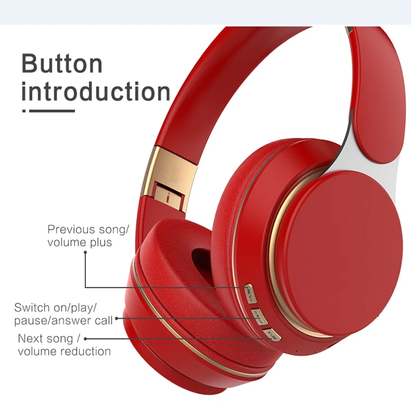 Foldable Wireless Headphones With Microphoe Girls Kids Earphone Music Helmet With TV PC Car Bluetooth Transmit