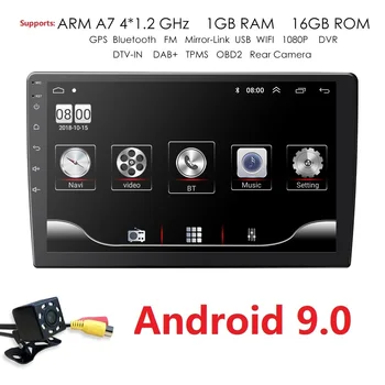 

10.1" Android 9.0 Autoradio 2 DIN GPS Navi DAB Touchscreen WiFi USB OBD2 RAM 1GB ROM 16GB Universal Car Multimedia Player Radio