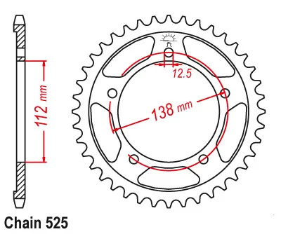Цепь 525 43T 45T 47T мотоциклетная Задняя звездочка для HONDA CB600 CBF600 CBR600 SE F CBR900 RR CBR600 F4 XL1000