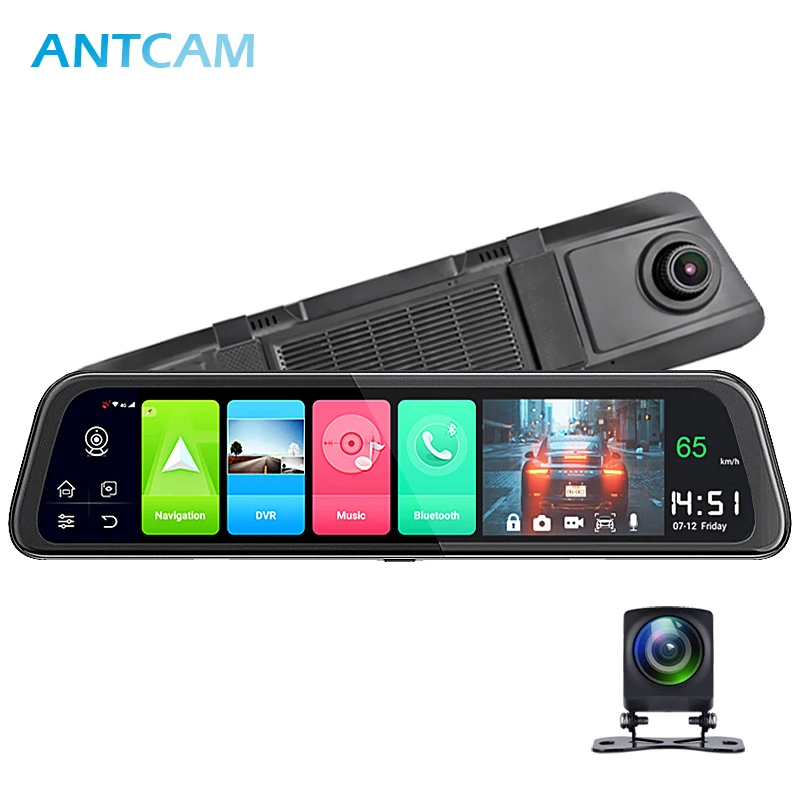 Antcam Русский язык 11 66 &quotips 4G Android 8 1 автомобильный зеркальный видеорегистратор gps