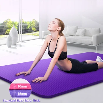 

7-10MM Extra Thick NBR Non-slip Fitness Tapis Yoga Mats Tasteless Sports Gym Exercise Pads With Bandages Pilates Tapete