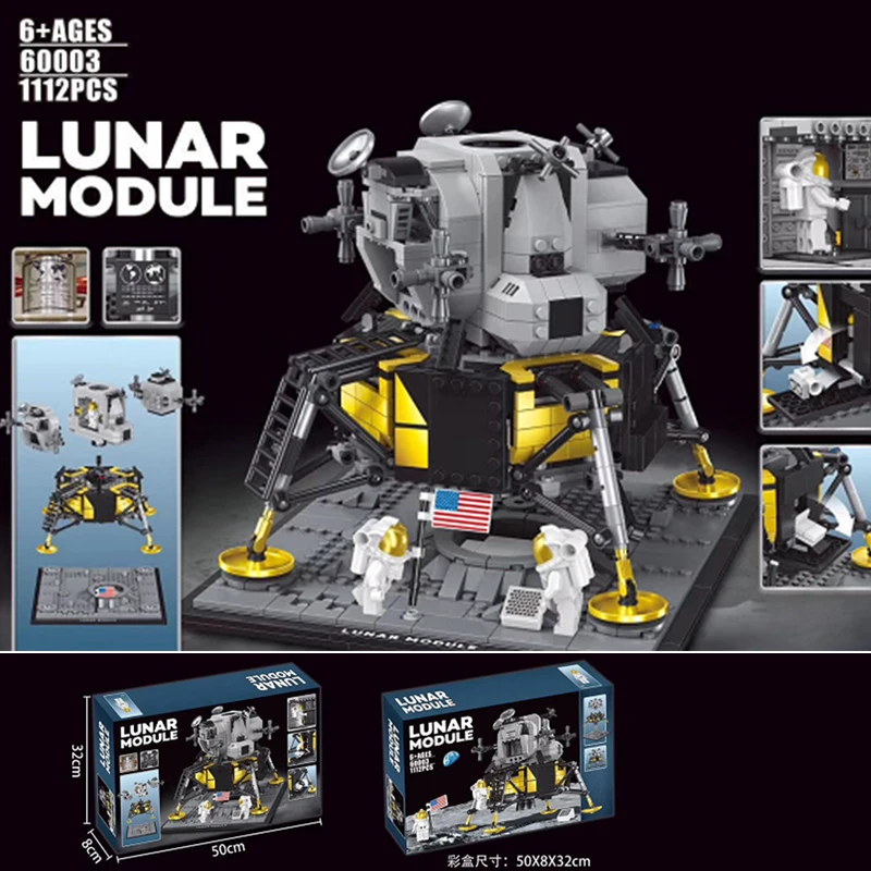2020 Creator Expert Apollo 11 Moon Space Rocket Lunar Lander Compatible