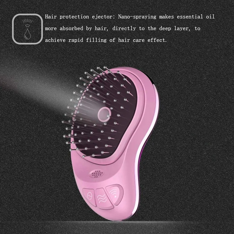 Travel Portable Straight Hair Comb, Battery Installation Removable Negative Ion Vibration Massage Comb, Anti-Static Does Not Hur Travel Portable Straight Hair Comb, Battery Installation Removable Negative Ion Vibration Massage Comb, Anti-Static Does Not Hur