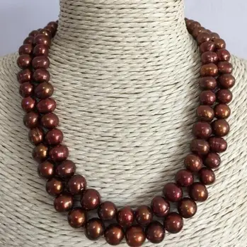 

elegant 10-11mm south sea baroque chocolate pearl necklace 38"14K Gold Clasp KKK