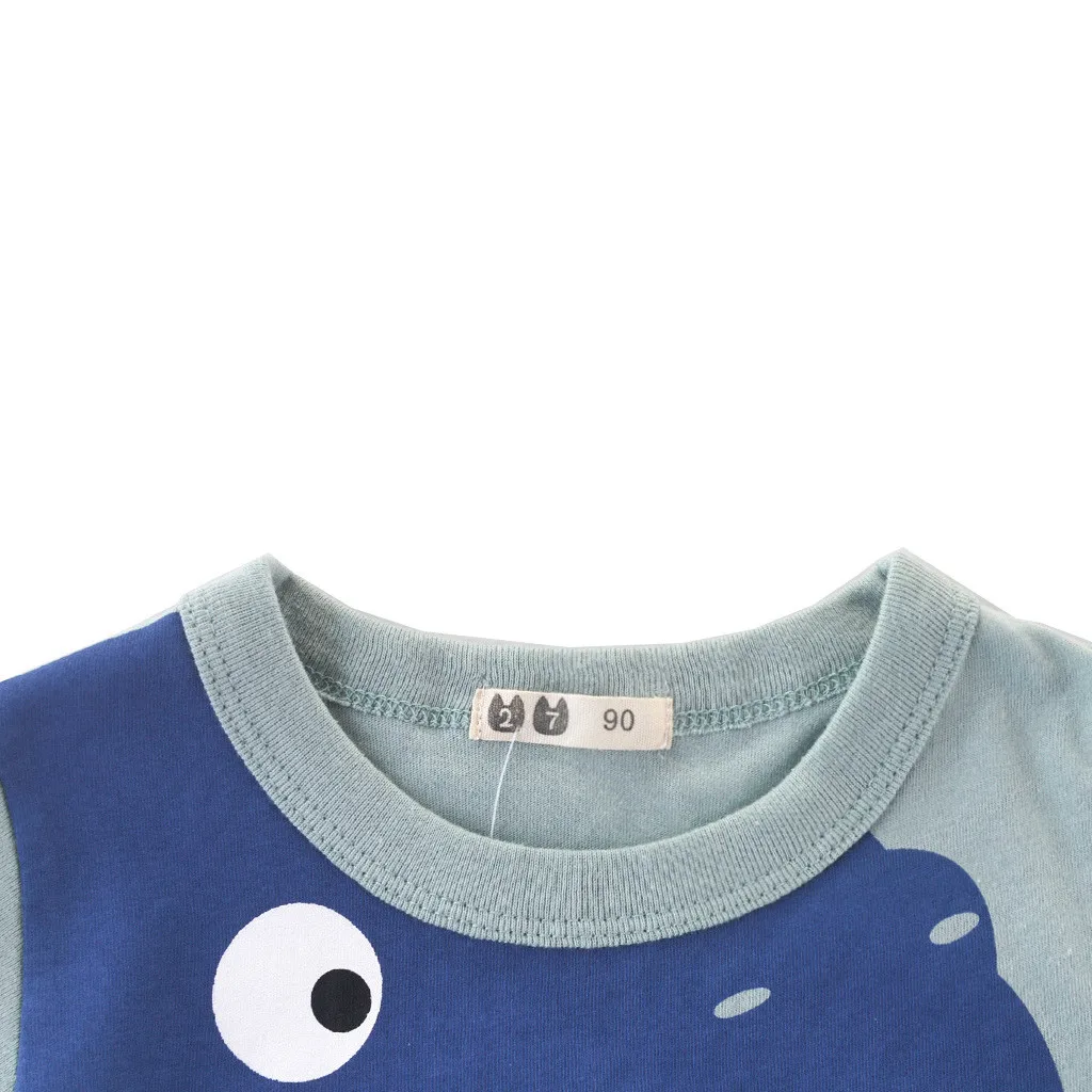 Модная детская одежда для девочек; хлопковая Футболка с круглым вырезом и короткими рукавами для маленьких мальчиков; футболка с рисунком; топы; одежда; ; H4