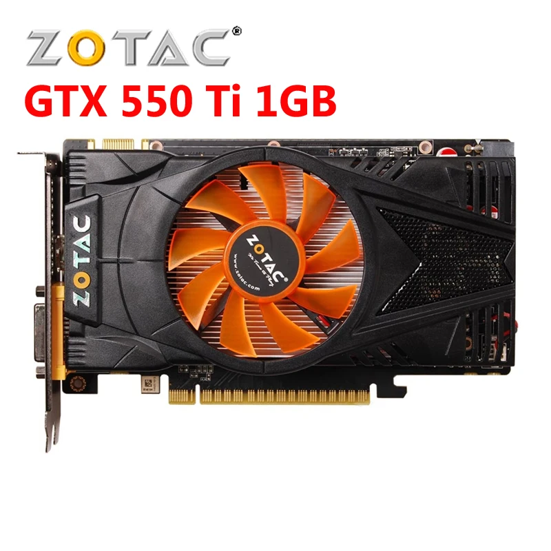 ZOTAC видеокарты GeForce GTX550Ti 1 ГБ GDDR5 видеокарта для nVIDIA карта GTX 550 Ti 1 г Интернет-кафе издание 1GD5 Dvi VGA б/у