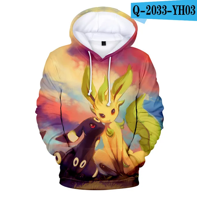 Новинка, повседневные толстовки с 3D принтом Pokemon Umbreon для мужчин/женщин, зимняя флисовая толстовка с капюшоном в стиле аниме, модная куртка размера плюс - Цвет: 3dwy-466
