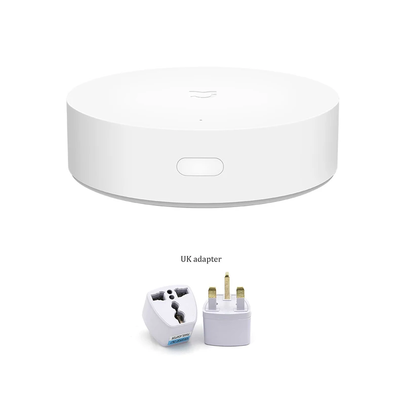 Новейший многофункциональный шлюз Xiao mi jia, ZigBee, Wi-Fi, Bluetooth, сетчатый концентратор, умный дом, концентратор, работает с приложением mi Home, Apple, Homekit - Цвет: Add UK Adapter