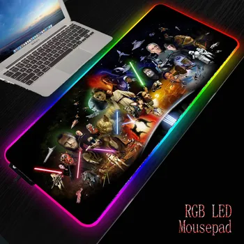 

ZSUXTC Moive Star War Mouse Pad Light Computer RGB Backlit Large Non-slip Rubber Mousepad XXL for Desk Keyboard LED Mice Mat