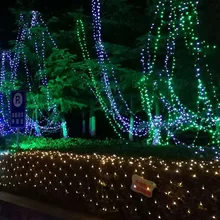 Садовый светильник 1,5 м* 1,5 м 3 м* 2 м 6*4 м сетчатый светильник Рождественский светильник s наружное водонепроницаемое свадебное украшение Сказочный светильник