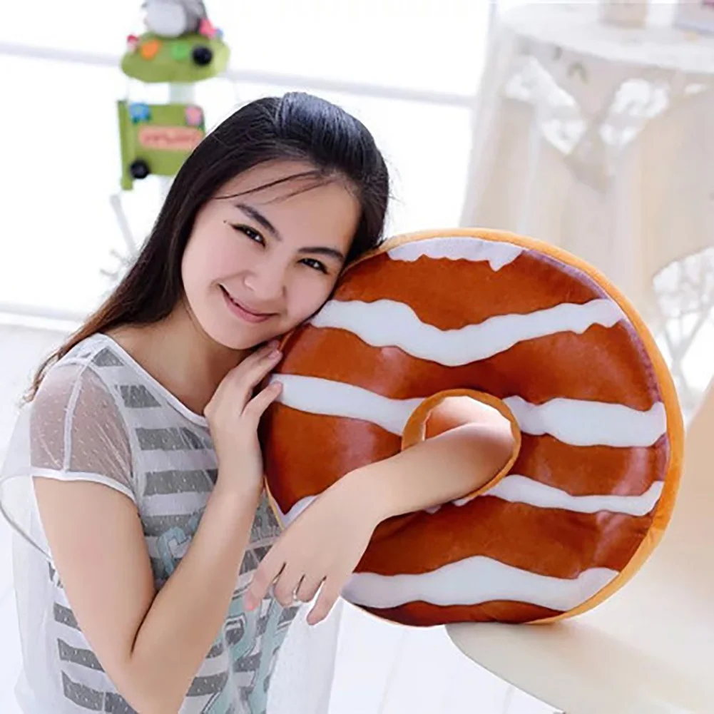 3D креативная плюшевая мягкая подушка для пончика дивана кресла подушки