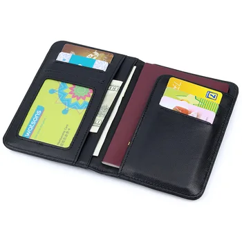 

Sheepskin leather passport bag certificate bag hot sale soft sheepskin hand woven pattern passport Clip Wallet wholesale purses