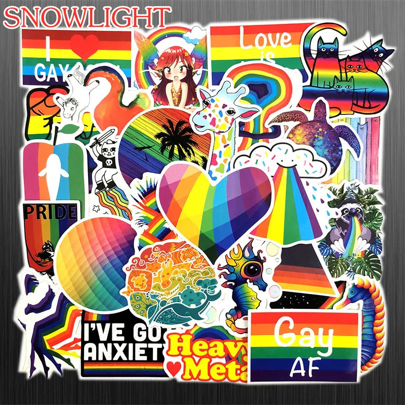100 шт./упак. ПВХ Водонепроницаемый забавные Rainbow Love Стикеры s для ноутбуков, масштабных дорожных чемоданов для мотоциклов и автомобилей для укладки волос украшение Стикеры игрушка