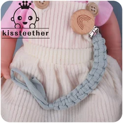 Kissteether Beech Rainbow Pacifier Clip Baby Cotton Tassel Pacifier Chain For Newborn Teething Soother Chew Dummy Clip Hand Made