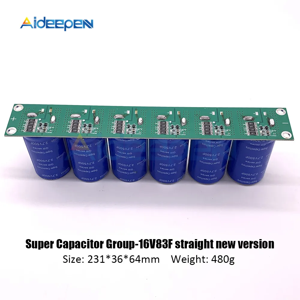 Super Farad, конденсаторы 6 шт./компл. 2,7 V 500F супер конденсатор с алюминиевой крышкой с защитой доска однорядные 16V 83F фарадный конденсатор с алюминиевой крышкой для автомобиля