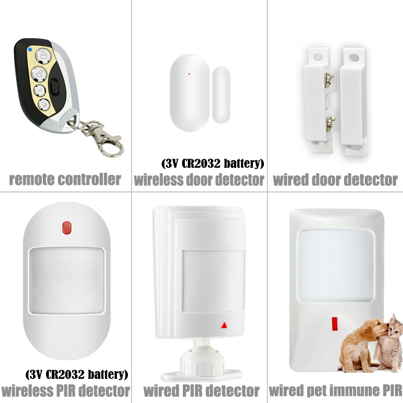Wifi GSM Alarm System 433MHz Home Burglar Security Alarm Wireless Wired Detector RFID Touch Keyboard Temperature Humidity Alexa