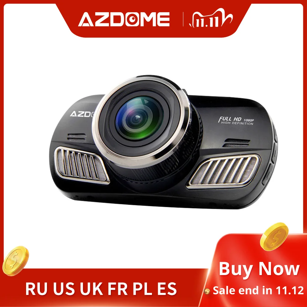 AZDOME M11 Автомобильный видеорегистратор 3 дюйма 2.5D IPS экран Full HD ночное видение 1080P