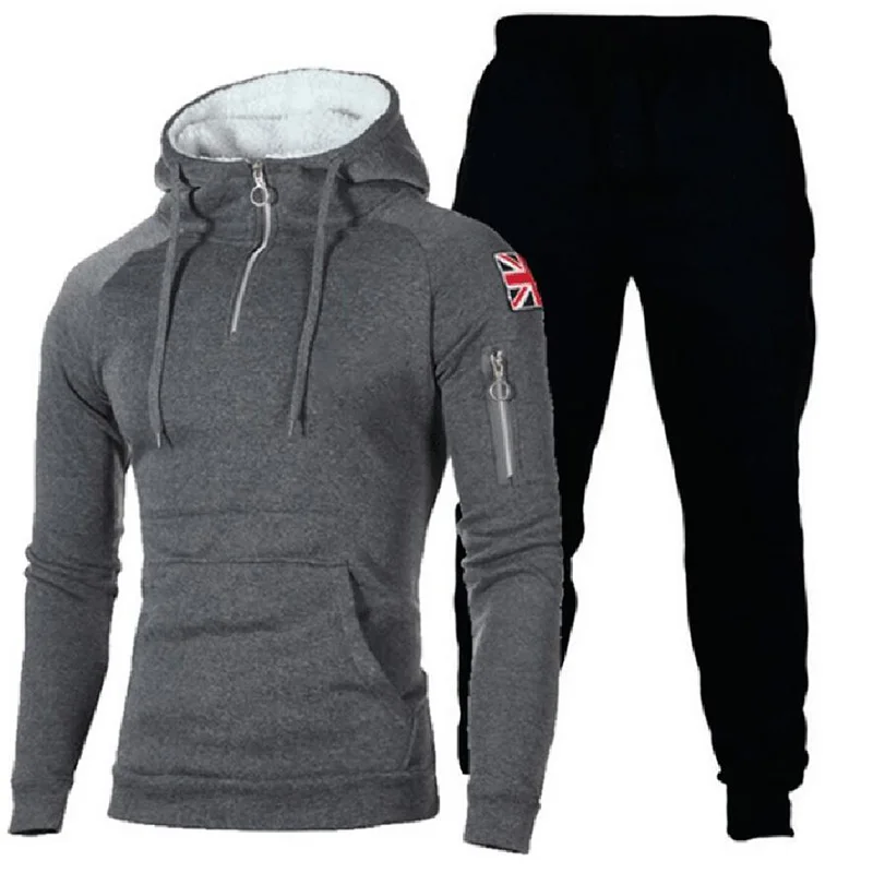 

2020 Tracksuit Men Set Sport Fishing Sportswear Suit Spring Autumn Two Pieces Hoodies Pants Set Men Fishing Clothing