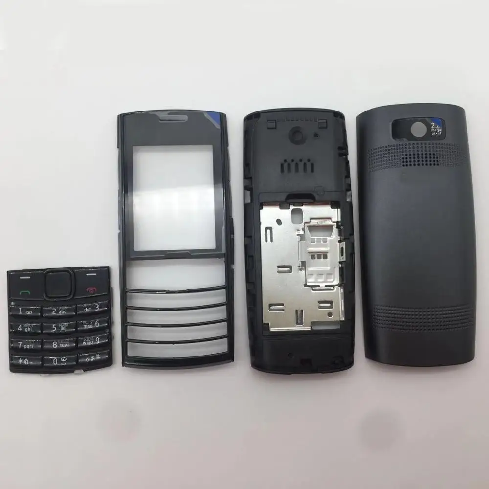 Чехол для телефона X2-02 X202 Nokia передняя + средняя рамка задняя крышка клавиатура на