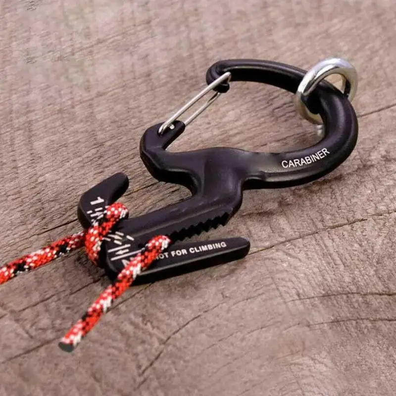 

Small Big Aluminum Rope Tightening Mechanism With Flexible Carabiner Clip Hook For Climbing Carabiner Camping