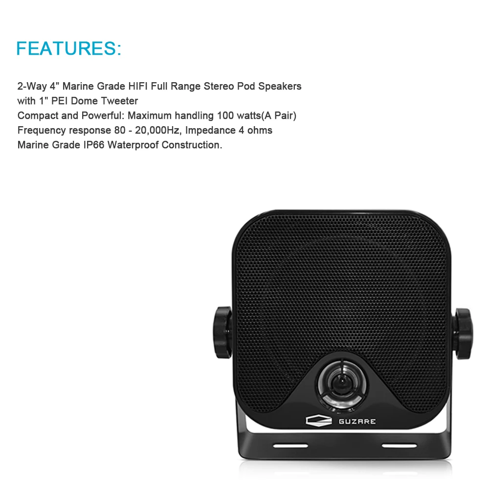 100Watts 4Inch Marine Waterproof Speakers Heavy Duty Outdoor Boat Speakers Surface Mount For ATV UTV Truck Bath Pool Golf Carts car audio speaker