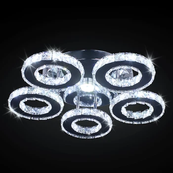 

5Rings Modern Crystal Ceiling Light Luxury Led Ceiling Lamp Hanging Lights Indoor Lighting Home For living room Bedroom Lustre