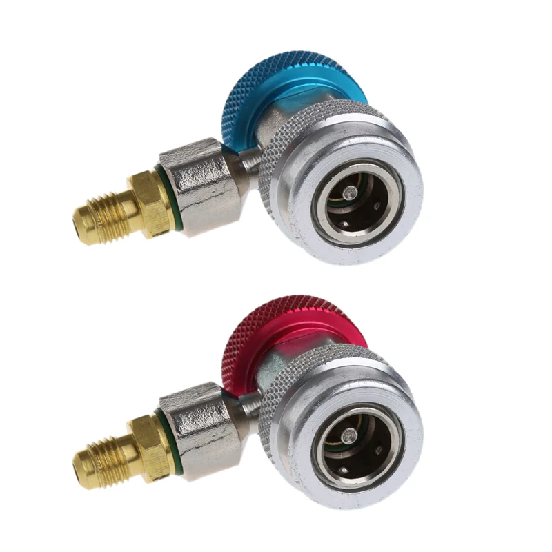 2Pcs Car Auto Freon R134A H/L Quick Coupler Adapters Air Conditioning