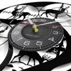 Wildlife Deer Hunting Vinyl Record Wall Clock Nature Animal Hunter Watch Modern Silent Clock Mancave Forest Club Wall Home Decor 3