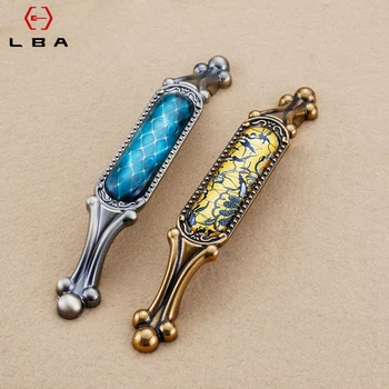 LBA Classical Chinese Style Crystal Door Handles Wardrobe Drawer Pull Kitchen Cabinet Handles For Furniture Interior Knobs