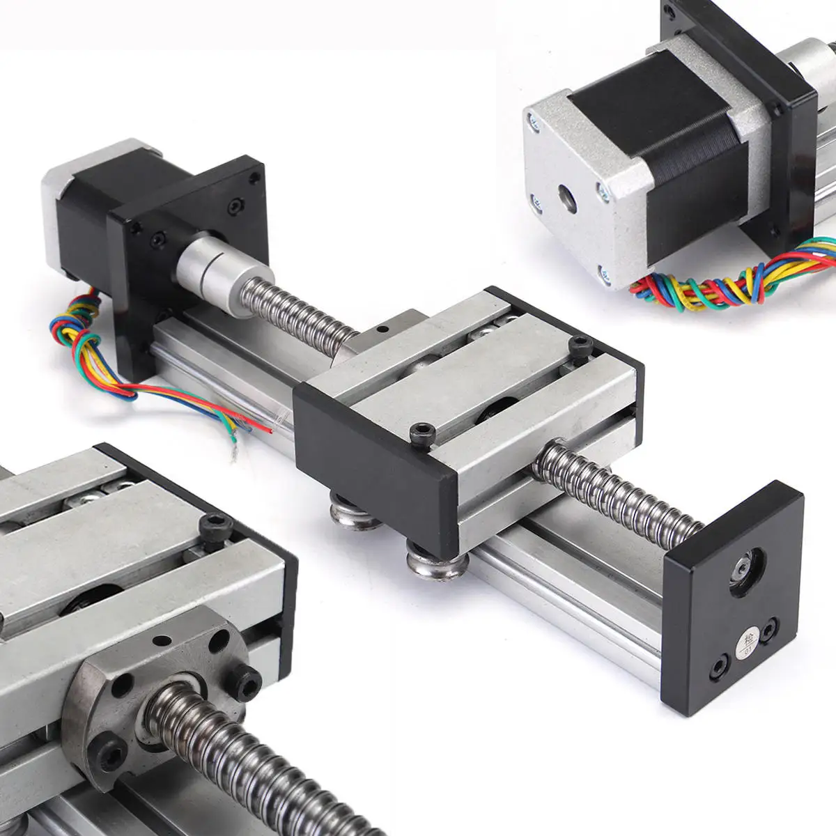 GUONING-L Tools Long 100mm Stage Actuator Linear Stage 1204 Ball Screw Linear Slide Stroke with 42mm Stepper Motor Linear Motion Products Stepper Motor 