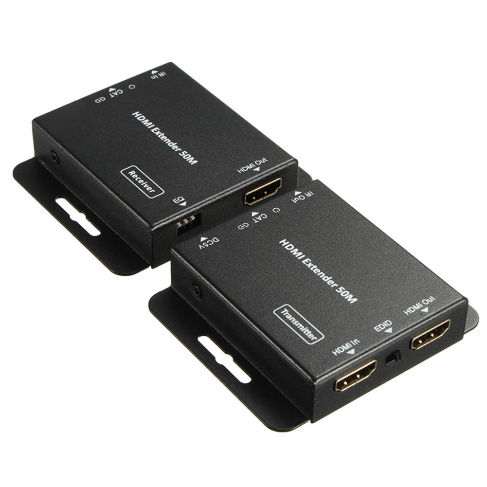 50 м HD 1080P HDMI удлинитель с 2 портами RJ45 Сплиттер Адаптер ИК TX/RX приемник передатчик