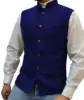 Men's Vest Stand-up Collar Herringbone Suit Vest Steampunk Style Wedding Groom Waistcoat 6