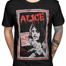 Alice Cooper Vintage Poster camiseta hombres mujeres sucio diamantes basura encaje y batidor Unisex suelta Fit camiseta
