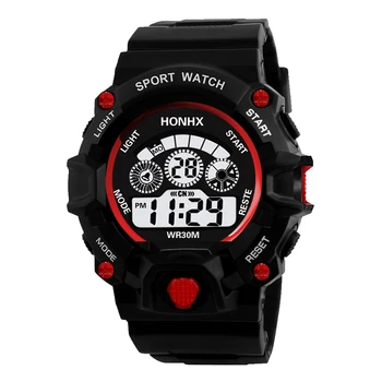 

2019 HONHX Fashion Sports Men's Watch Countdown Alarm Clock LED Military Digital Watches Waterproof Clock for Men Erkek Kol Saat