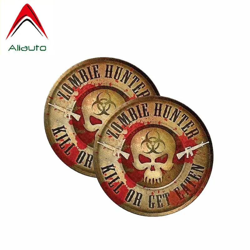 

Aliauto 2 X Creative Personality Car Sticker Zombie Hunter Kill or Get Eaten Skull Reflective Waterproof Decal PVC,9cm*9cm