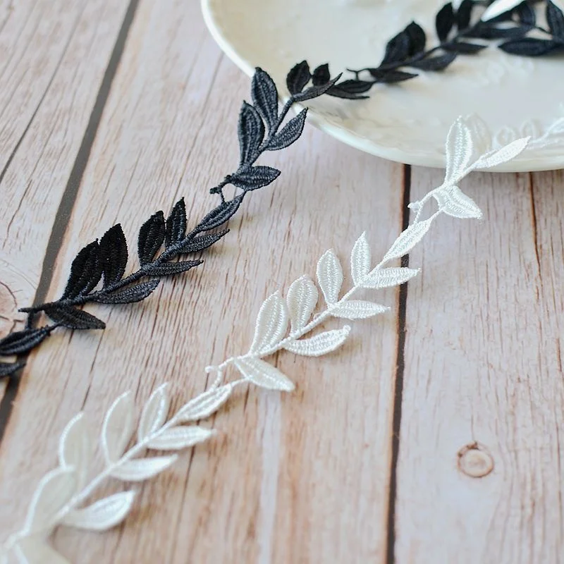 3d Leaves Water Soluble Embroidered Ribbon Lace Collar Trim Clothing Curtains DIY Handmade Sewing Material 2CM Wide lace ribbon lace sewing accessories lace sewing supplies lace accessories lace garment accessories clothing accessories lace decoration clothing craft accessories