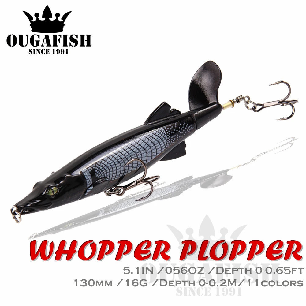 Whopper Plopper рыболовная приманка яркие весы 13 см/16 г верхняя водная для троллинга