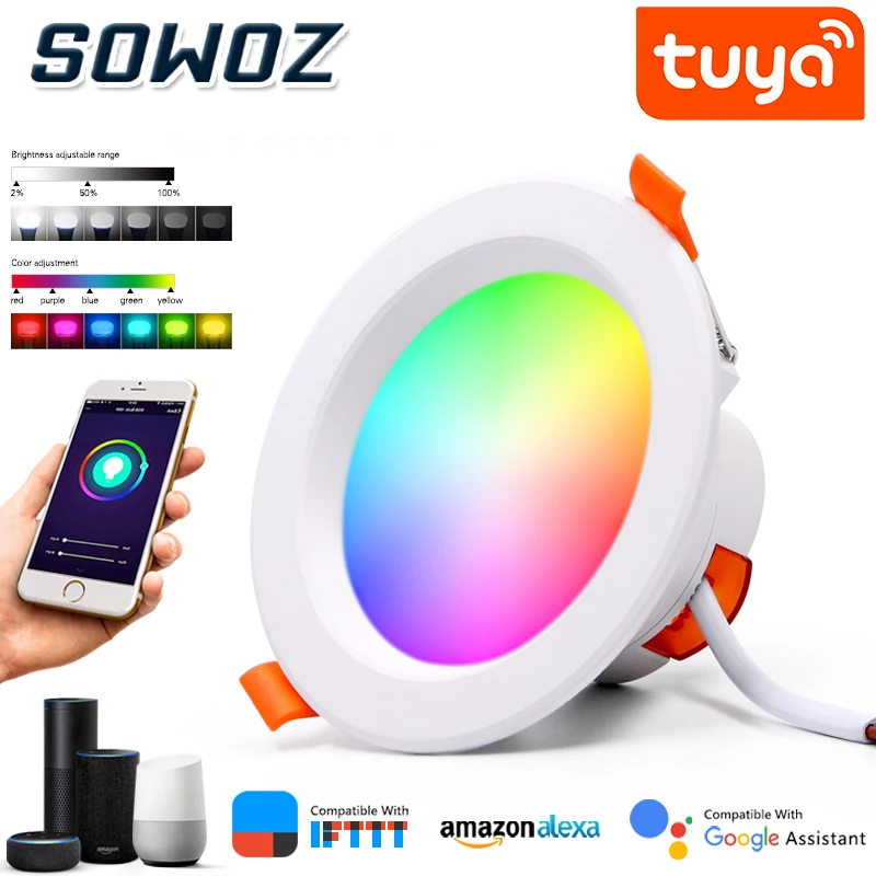 Indoor lighting LED Downlight WiFi smart 5W 7W 9W RGB Dimming Round Spot Light AC110-240V led decorative lamps of Ceiling lights