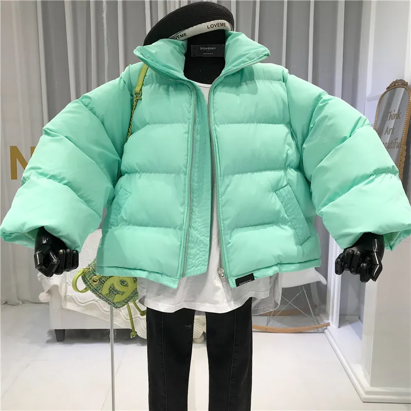 Зимние плотные куртки Abrigos Mujer Invierno Ropa De Invierno Para Mujer, Зимние Женские однотонные пальто с широкой талией в Корейском стиле