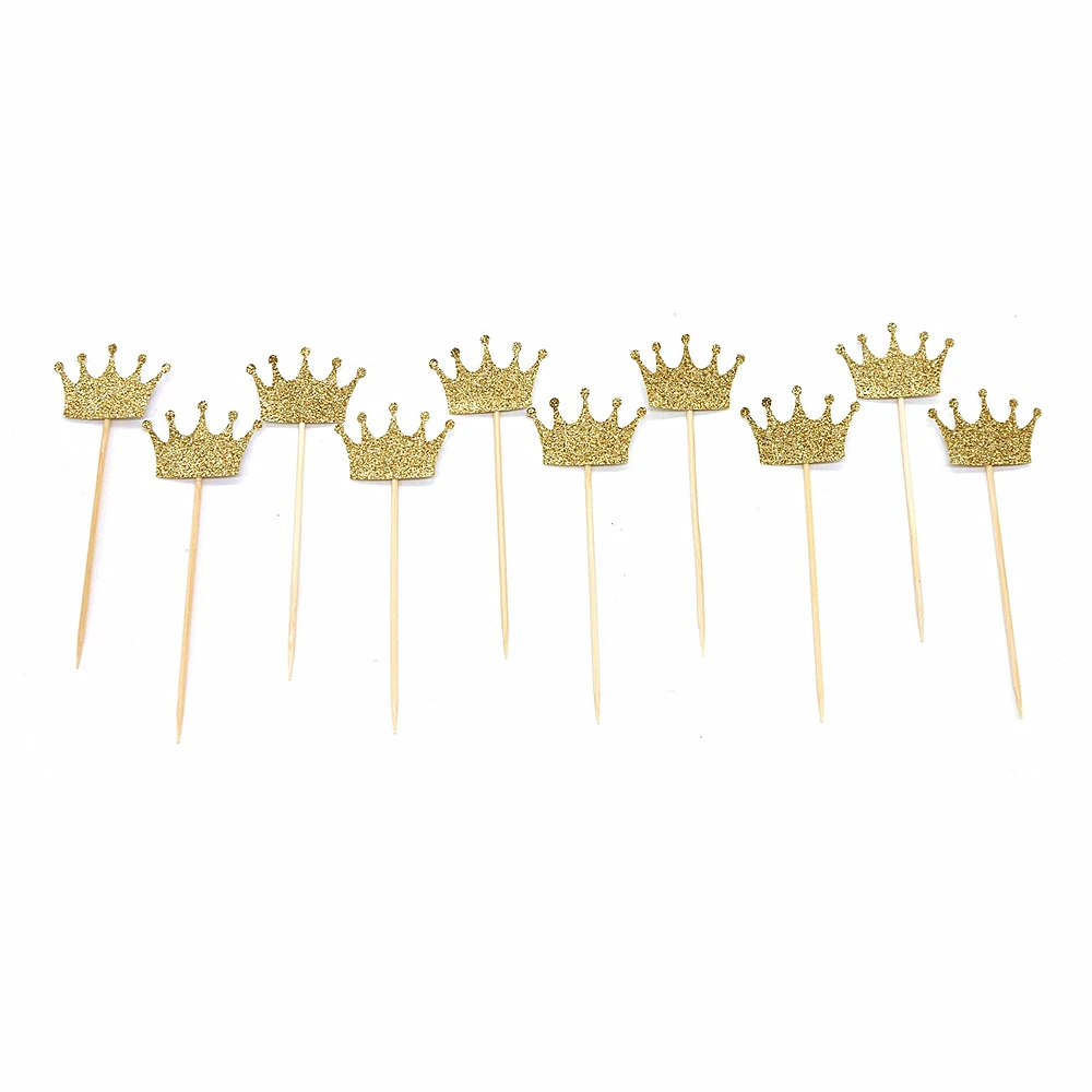 Lot of 20pcs Glitter Crown Wood Stick Cake Topper Food Picks Wedding Engagement Decor Lot of 20pcs Glitter Crown Wood Stick Cake Topper Food Picks Wedding Engagement Decor