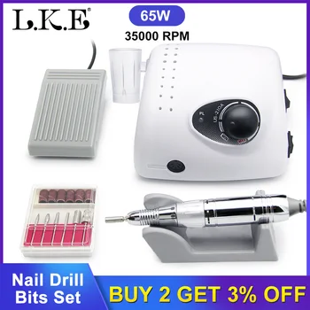 

LKE STRONG 210 marathon Electric Nail Drill Machine 35000 RPM 65W Nail File Drill Machine Maniure And Pedicure Drill Polish Bits