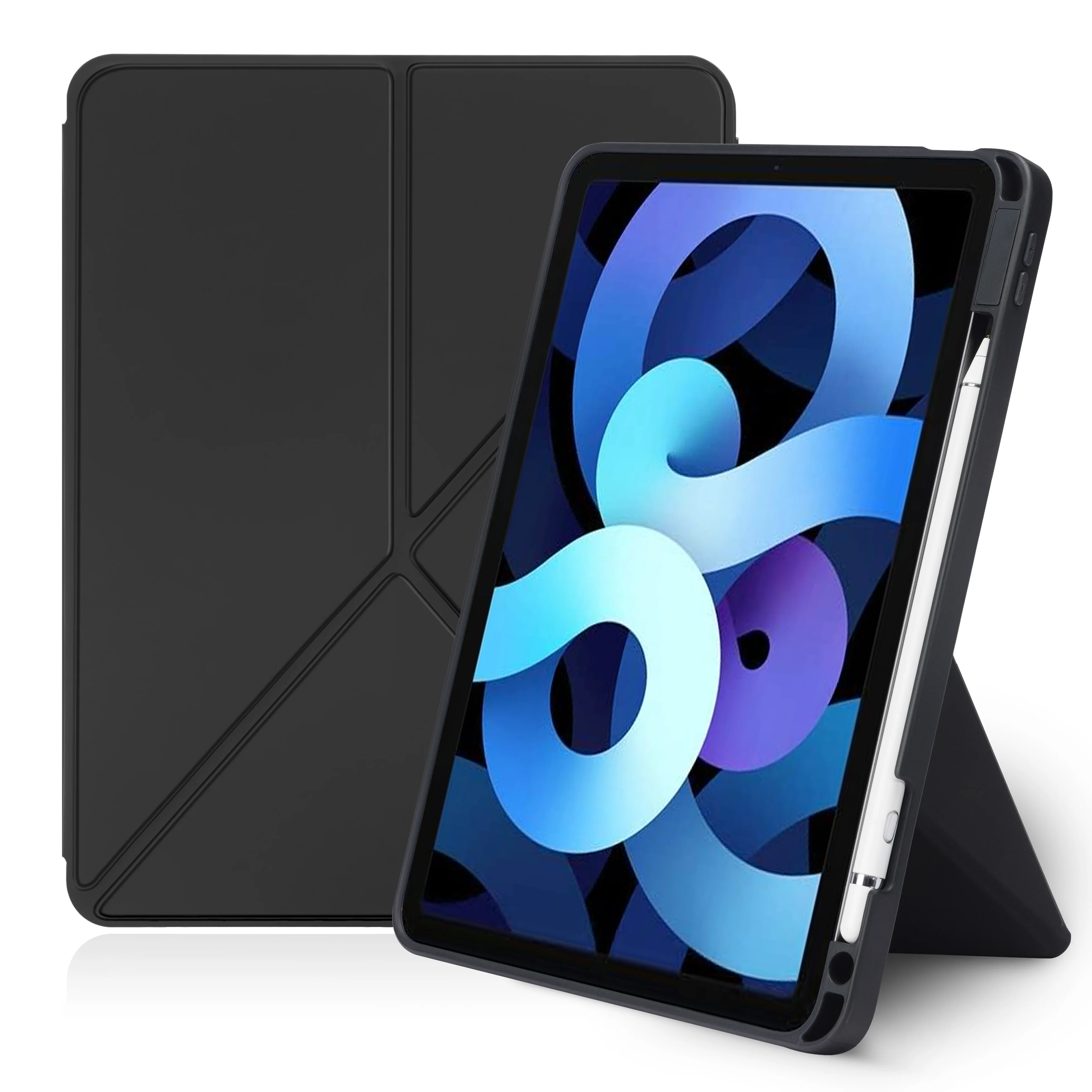 

Case for iPad Air 4 10.9 inch 2020 & iPad Pro 11, Multi-Angle Standing Protective Cover,Soft TPU Back Cover with Pencil Holder