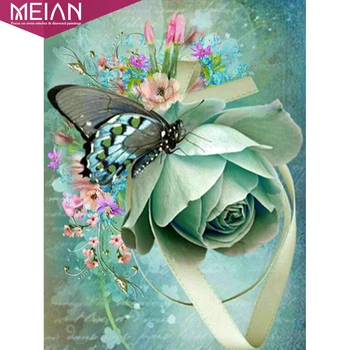 

5D DIY diamond painting butterfly and flower full round diamond Mosaic Diamond Embroidery cross stitch Sale Home Decor Gift