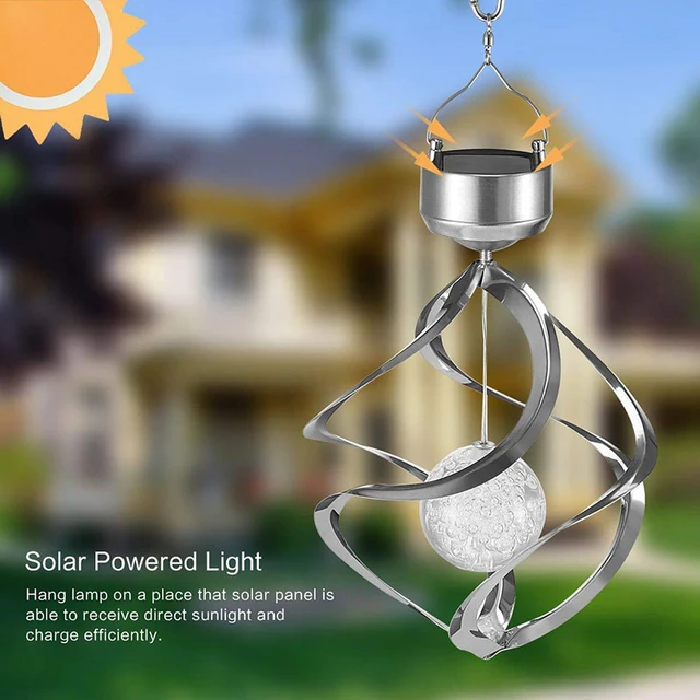 Divat Napenergia -Színű Színváltó Saturn Szél Fonó Fény Lógó Kert Kültéri - Image 5
