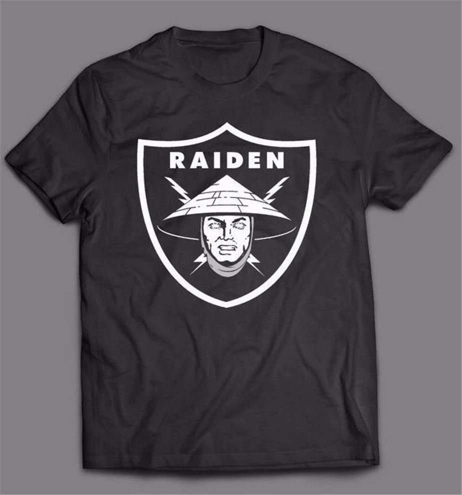 Mortal Kombat Raiden Oakland Mashup Oldskool Art T-Shirt Full Front Of Shirt Plus Size Clothing Tee |