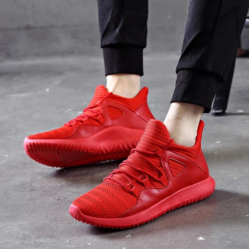 

men shoes woman new casual mesh sports Sneakers Red White basketball female Tennis for male chunky trainers sale new cushion