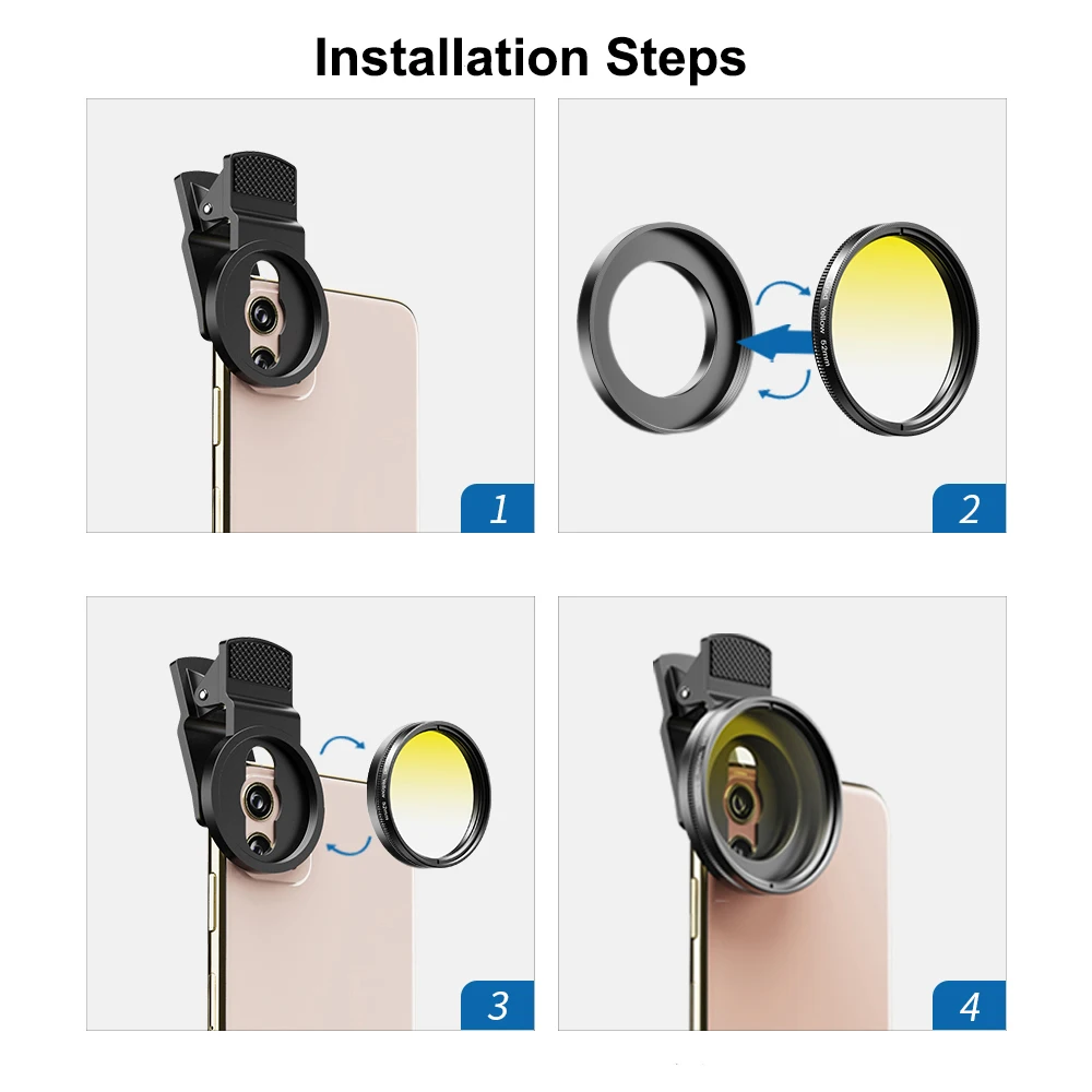 52mm Macro Wide Angle Lens for Smart Mobile Phone