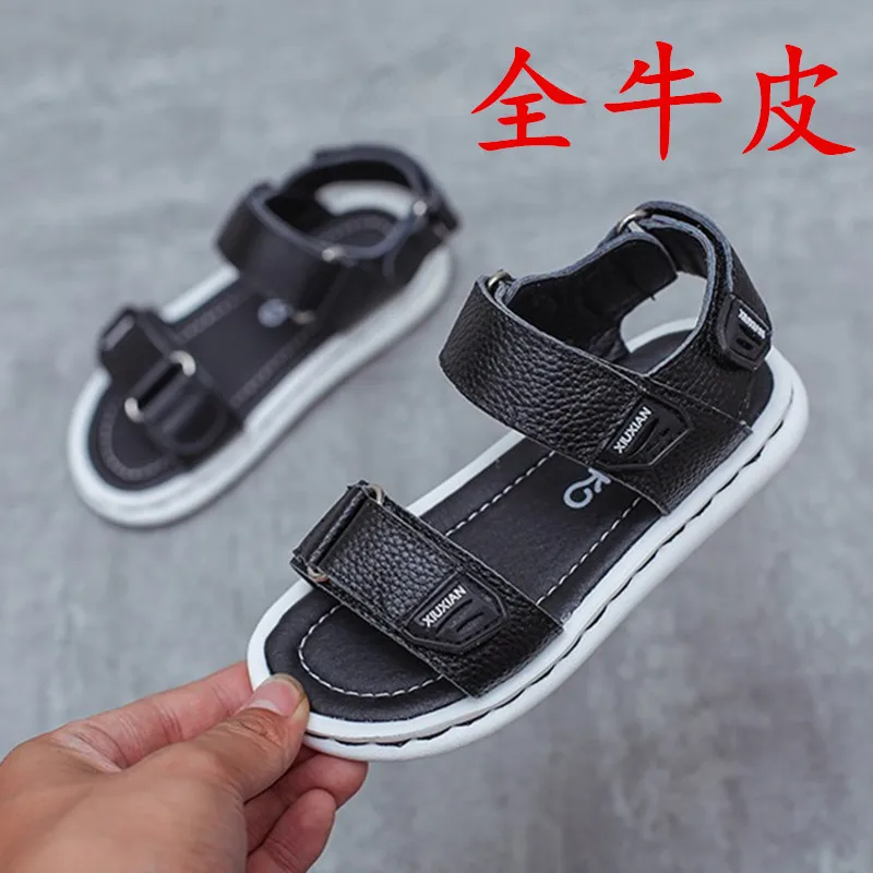 

2019 Summer New Style BOY'S Leather Sandals 3-Year-Old Children Soft-Sole 4 Little Boy 5 Anti-slip 6 Big Boy Sandals