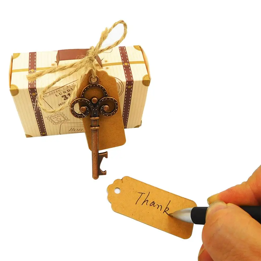 

20 PCS Favors Suitcase Candy Box With Compass Bottle Opener Retro Wedding Souvenirs Candy Box Travel Party Gift