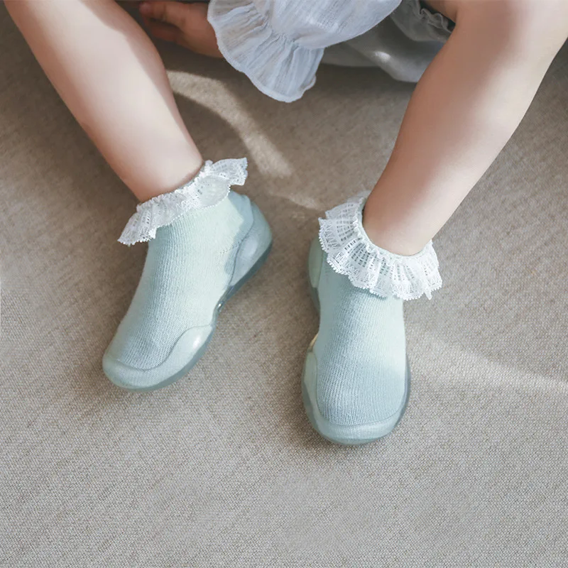 Детская противоскользящая обувь хлопковые нескользящие носки-тапочки для новорожденных девочек Детские домашние носки с резиновой подошвой и рисунком для маленьких мальчиков